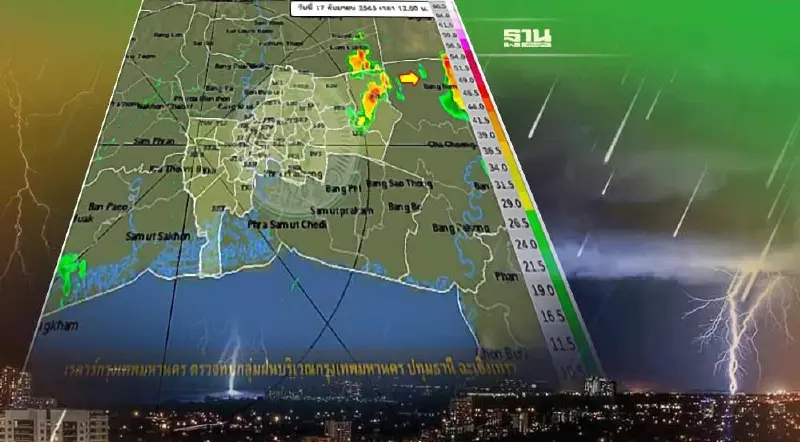 เรดาร์กทม.ตรวจพบกลุ่มฝนบริเวณ"กรุงเทพฯ-ปริมณฑล" พื้นที่ไหนบ้าง เช็คเลย