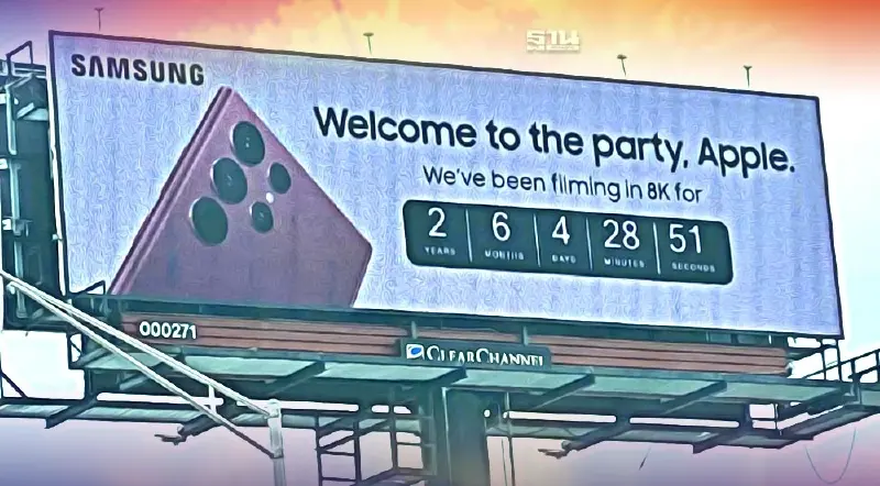 SAMSUNG เกทับ iPhone 14 "เราถ่าย8Kมาได้แล้ว 2 ปี มาบอกเราด้วยถ้ามันพับได้"