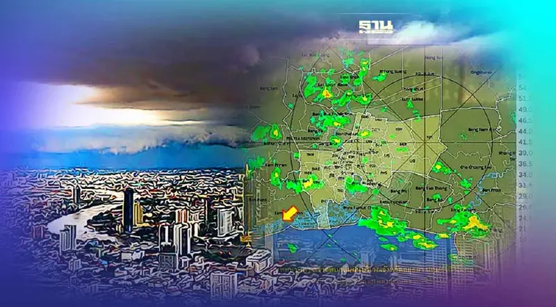เรดาร์กทม.ตรวจพบกลุ่มฝนบริเวณ"กรุงเทพฯ-ปริมณฑล" พื้นที่ไหนบ้าง เช็คเลย