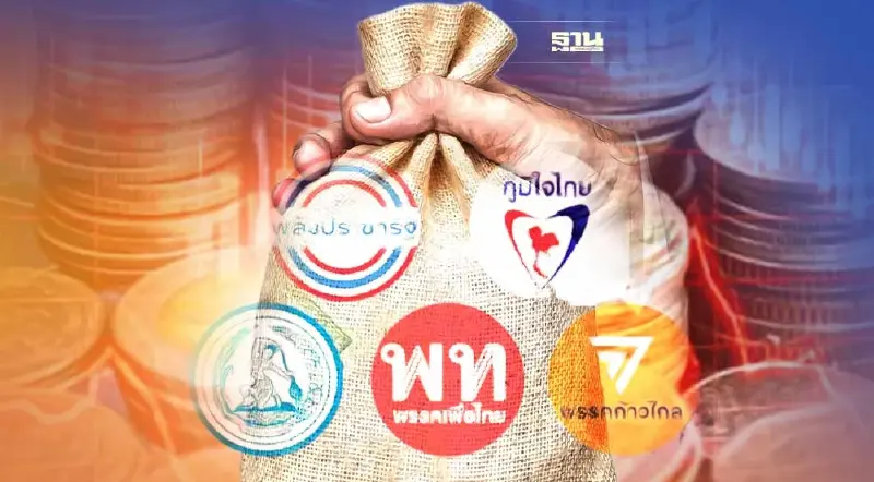 เจาะสินทรัพย์ 5 พรรคใหญ่ ภูมิใจไทย อู้ฟู่สุด 89 ล้าน พปชร. 59 ล้าน  ปชป. 56 ล้าน  