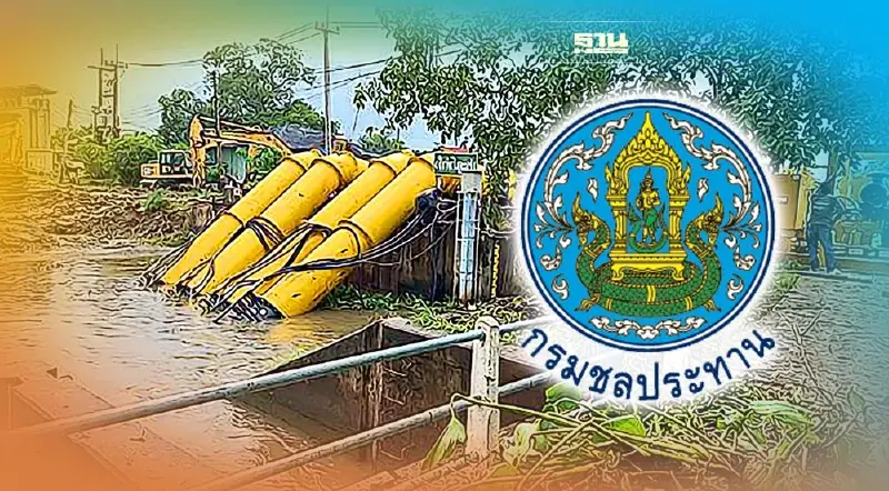 กรมชล ระดมเครื่องสูบน้ำ เร่งระบายน้ำท่วมขังลงอ่าวไทย