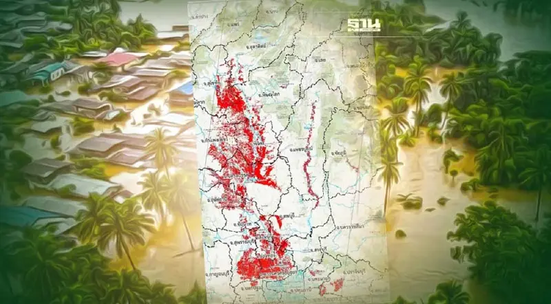 GISTDA เผยภาพถ่ายดาวเทียมล่าสุด น้ำท่วมแล้วกว่า 3.28 ล้านไร่ ใน 25 จังหวัด