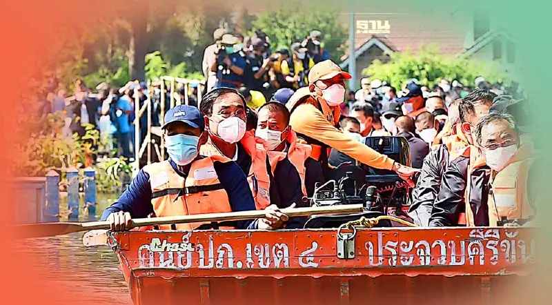 นายกฯ ตรวจน้ำท่วม สิงห์บุรี รับปากพร้อมจ่ายเงินเยียวยาหลังน้ำลด