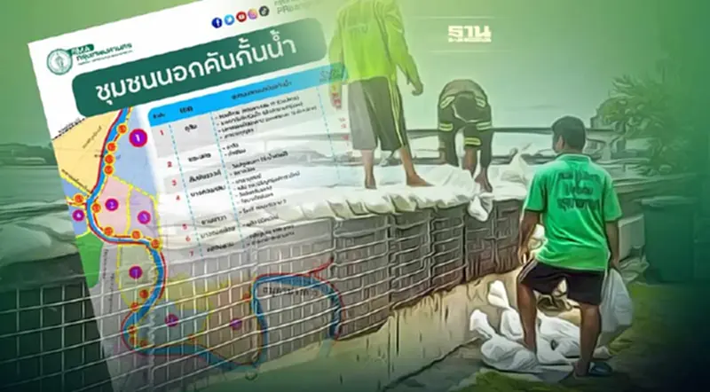 เช็คด่วน! กทม.เปิดรายชื่อชุมชนนอกคันกั้นน้ำ 7 เขต 16 ชุมชน ยกของขึ้นที่สูง เช็คด่วน! กทม.เปิดรายชื่อชุมชนนอกคันกั้นน้ำ 7 เขต 16 ชุมชน ยกของขึ้นที่สูง