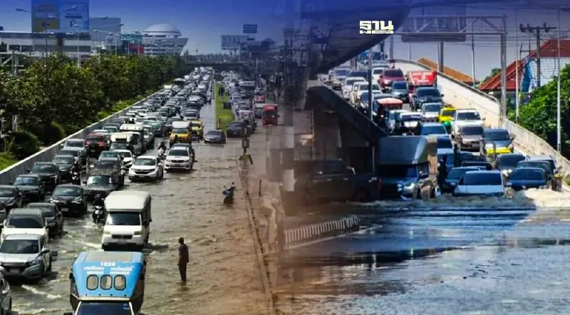 นนทบุรีอ่วม!เจ้าพระยาทะลัก ปิดแยกพระราม 5 รถเล็กสัญจรไม่ได้