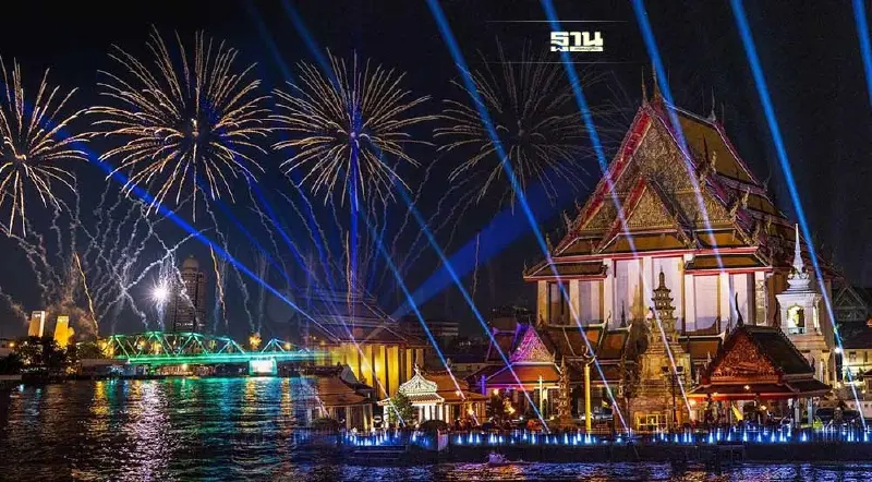 เริ่มแล้ว! อลังการแสงสีริมแม่น้ำเจ้าพระยา ต้อนรับผู้นำเอเปค 2022