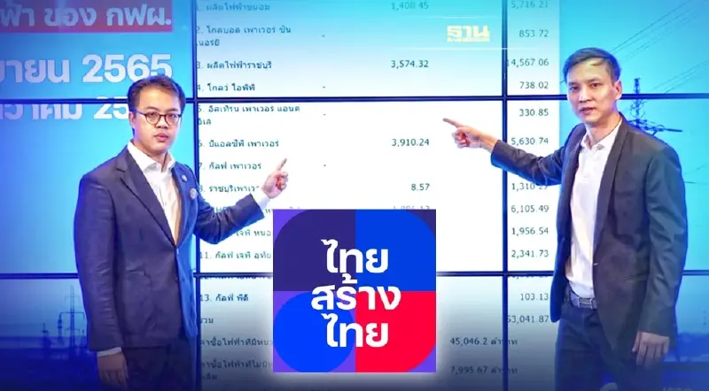 “ไทยสร้างไทย”แฉสัญญาซื้อไฟระหว่างรัฐ-นายทุนพลังงาน ต้นเหตุทำค่าไฟแพง