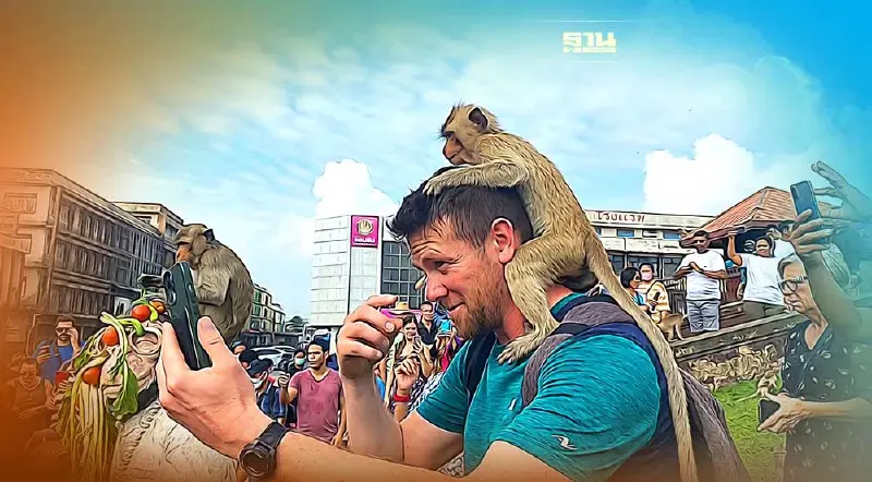 คนเที่ยวครึกครื้นวานรคึกคักร่วมงานเลี้ยง"โต๊ะจีนลิง"ลพบุรี