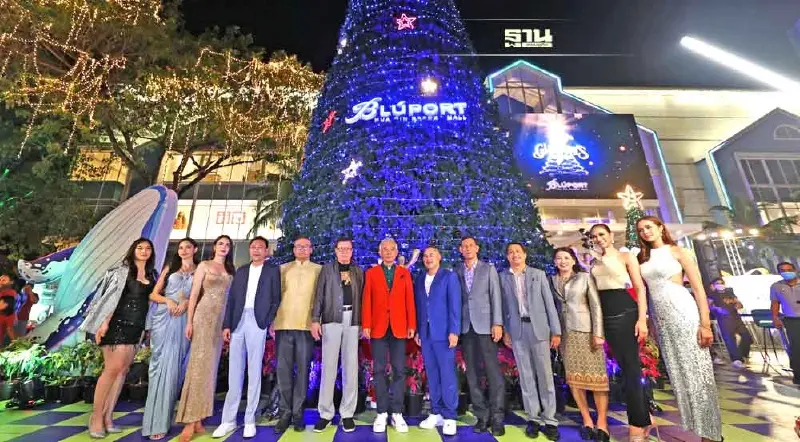“สุวัจน์”เปิดไฟต้นคริสต์มาส “บลูพอร์ต หัวหิน” รับปีใหม่ กระตุ้นท่องเที่ยว 