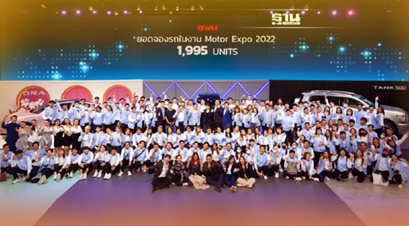 เกรท วอลล์ มอเตอร์ ขอบคุณทุกการสนับสนุนอย่างท่วมท้นด้วยยอดจองทั้งสิ้น 1,995 คัน เกรท วอลล์ มอเตอร์ ขอบคุณทุกการสนับสนุนอย่างท่วมท้นด้วยยอดจองทั้งสิ้น 1,995 คัน
