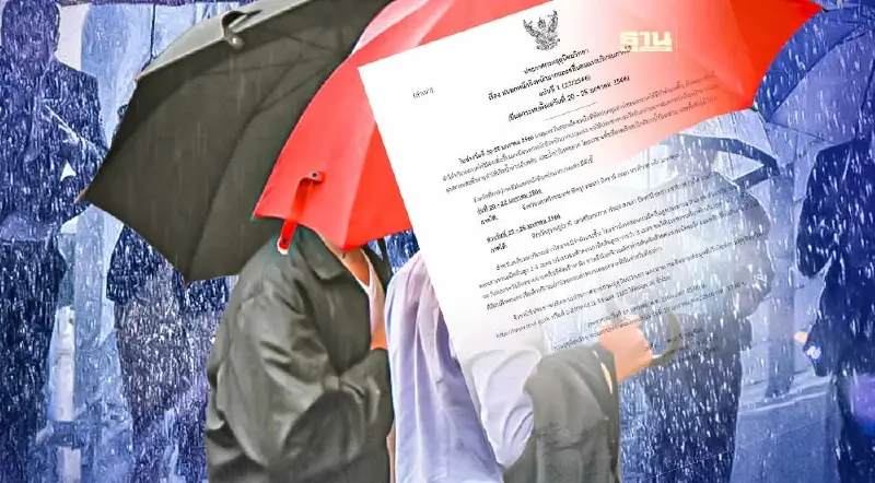 ประกาศกรมอุตุฯฉบับ 1 ภาคใต้ฝนตกหนักถึงหนักมาก-คลื่นลมแรง