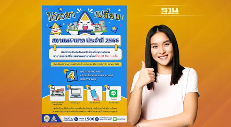สปส.เผยขั้นตอนเปลี่ยนโรงพยาบาลประจำปีผ่าน 4 ช่องทางไม่ยุ่งยาก สปส.เผยขั้นตอนเปลี่ยนโรงพยาบาลประจำปีผ่าน 4 ช่องทางไม่ยุ่งยาก