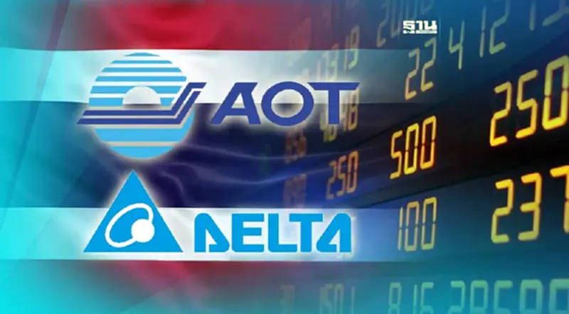 AOT, DELTA พุ่งทะลุ 2% ดันตลาดหุ้นไทยปิดแดนบวก AOT, DELTA พุ่งทะลุ 2% ดันตลาดหุ้นไทยปิดแดนบวก