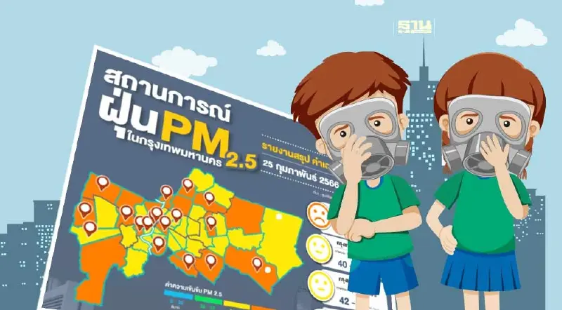 23 พื้นที่ กทม.อ่วม! ค่าฝุ่น PM2.5 เริ่มมีผลกระทบต่อสุขภาพ