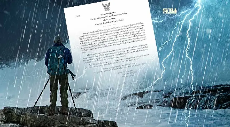 ประกาศกรมอุตุฯฉบับ 5 คลื่นลมบริเวณอ่าวไทยมีกำลังแรงขึ้น