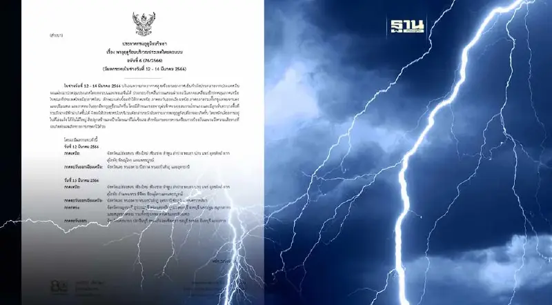 ประกาศกรมอุตุฯฉบับ 6 เตือน"พายุฤดูร้อน" 18 จังหวัดเจอผลกระทบ