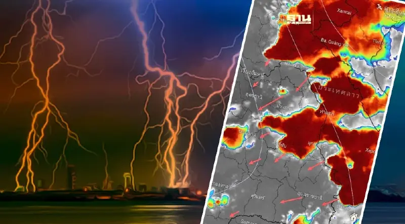 อัพเดทล่าสุด “พายุฤดูร้อน” มาแล้ว วันนี้ มีครบรส "ลม-ฝน-ลูกเห็บ-ฟ้าผ่า"