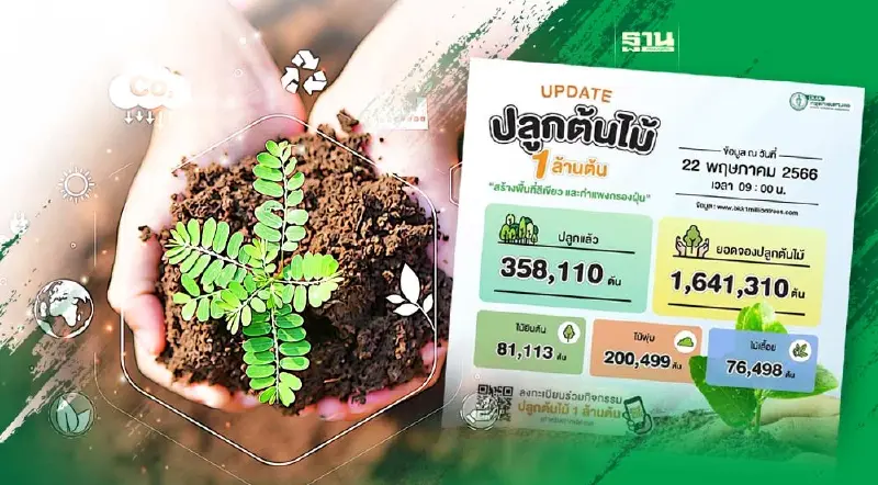 กทม. อัพเดทปลูกต้นไม้ 1 ล้านต้น ตามนโยบายผู้ว่าฯ “ชัชชาติ”