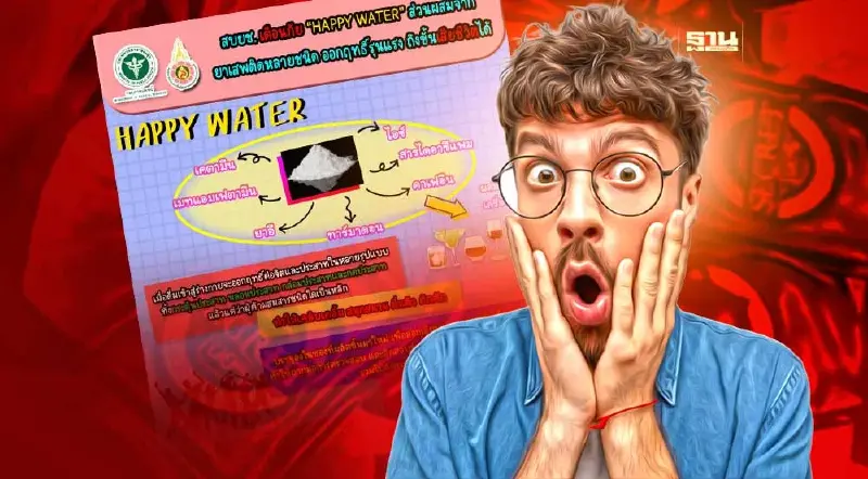 เตือน!HAPPY WATER ส่วนผสมยาเสพติดหลายชนิด ฤทธิ์รุนแรงถึงตาย