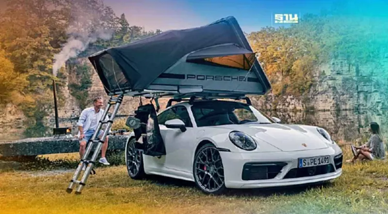 ปอร์เช่ ทำเต็นท์ขาย 3.89 แสนบาท กางนอนบนหลังคา Porsche Taycan 4 Cross Turismo ปอร์เช่ ทำเต็นท์ขาย 3.89 แสนบาท กางนอนบนหลังคา Porsche Taycan 4 Cross Turismo