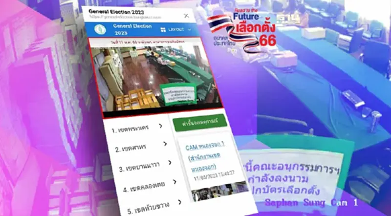 เช็คกล้องวงจรปิด กทม. เกาะติดหีบบัตรเลือกตั้ง 2566 เปิดฟังก์ชั่นใหม่ เช็คกล้องวงจรปิด กทม. เกาะติดหีบบัตรเลือกตั้ง 2566 เปิดฟังก์ชั่นใหม่