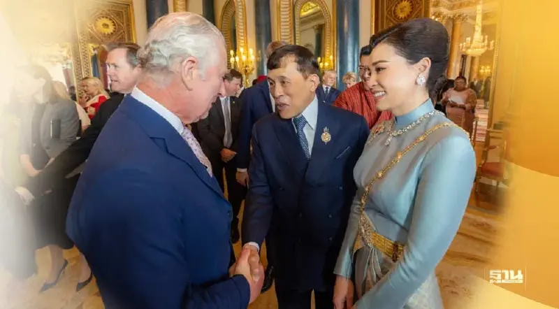 ในหลวง พระราชินี ทรงร่วมงานเลี้ยงรับรองพระราชพิธีบรมราชาภิเษก สมเด็จพระเจ้าชาลส์ที่ 3