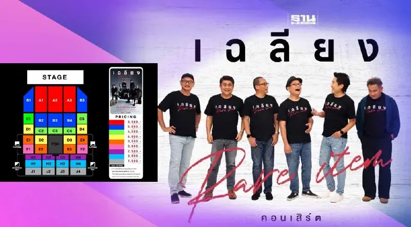 คอนเสิร์ตเฉลียง Rare Item เช็คราคาบัตร -ผังที่นั่ง