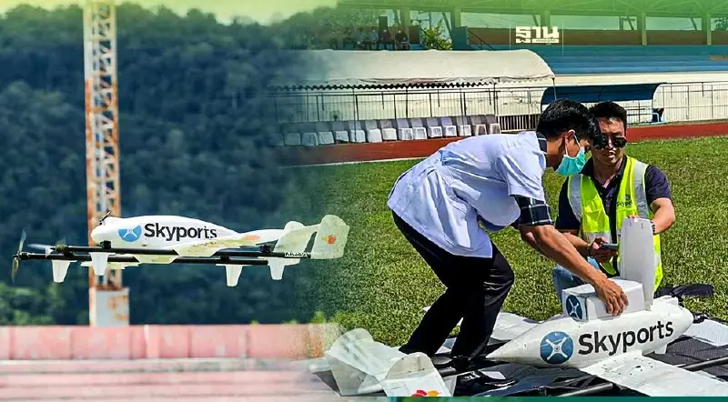 ครั้งแรกในไทยใช้ "โดรนทางการแพทย์" บินข้ามทะเลส่งยา-เวชภัณฑ์