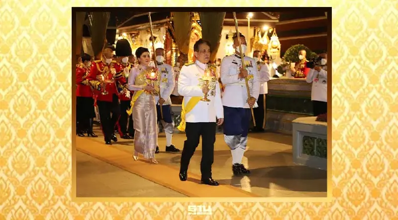 ในหลวง-พระราชินี ทรงเวียนเทียน พระราชพิธีทรงบำเพ็ญพระราชกุศลวิสาขบูชา