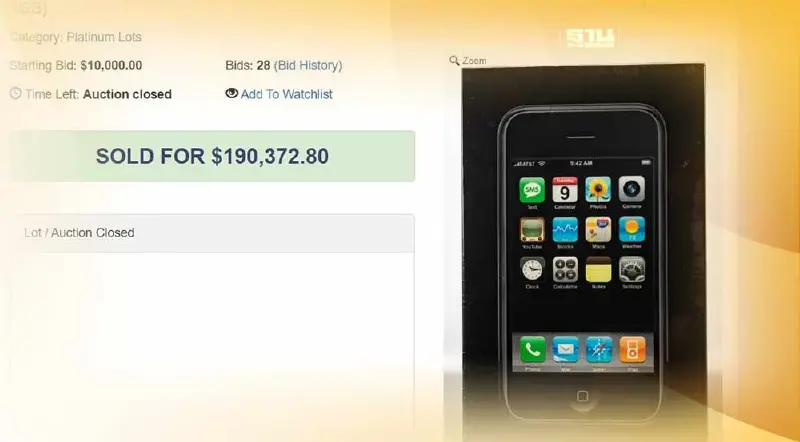 ฮือฮา! เปิดประมูล iPhone 4GB รุ่นแรก ราคาปิดสุดท้ายที่  6.5 ล้านบาท