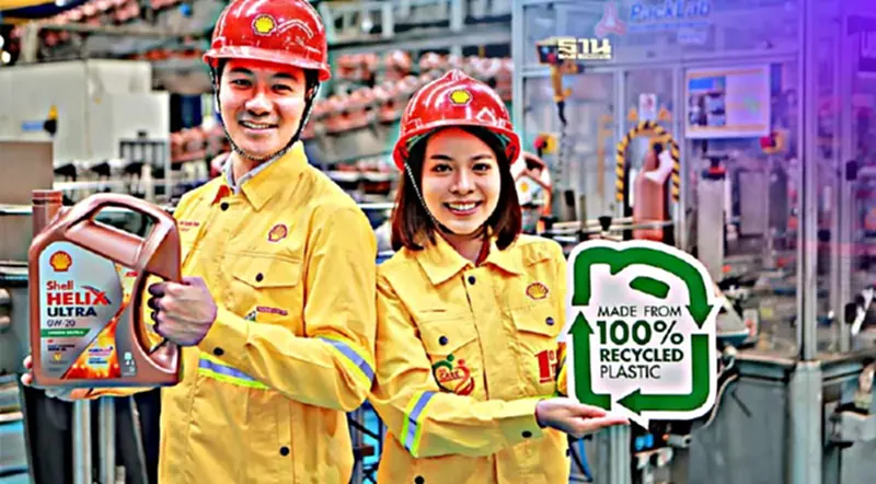 เชลล์รุกใช้บรรจุภัณฑ์น้ำมันหล่อลื่นรักษ์โลกจากพลาสติกรีไซเคิล 100% เชลล์รุกใช้บรรจุภัณฑ์น้ำมันหล่อลื่นรักษ์โลกจากพลาสติกรีไซเคิล 100%