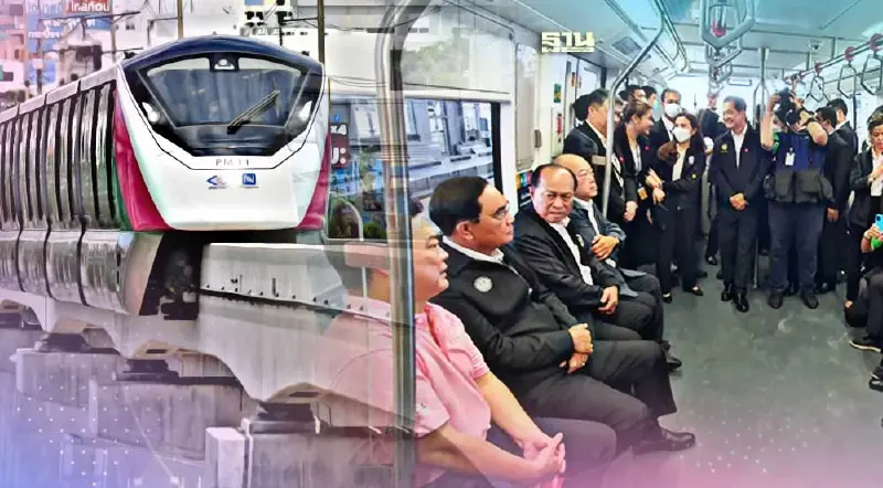 “ประยุทธ์” เช็คผลงาน รถไฟฟ้าสายสีชมพู ก่อนเปิดปลายปี 2566