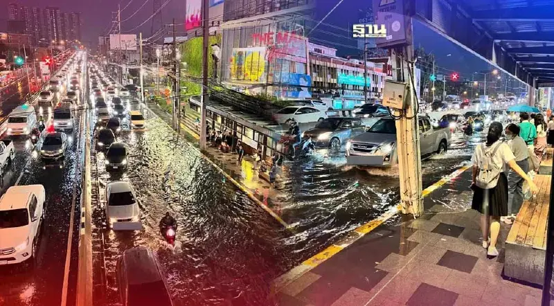 กทม.- ปริมณฑล อ่วม ฝนตกหนัก รถติด -น้ำรอระบาย