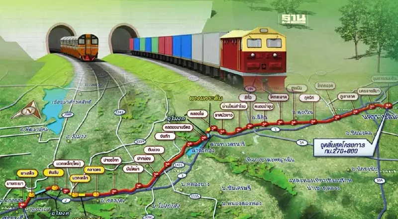เส้นทางรถไฟทางคู่สระบุรีล่าสุด มาบกะเบา-ชุมทางถนนจิระ 132 กม.