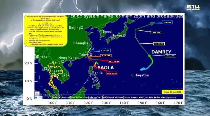 เปิดเส้นทางพายุไต้ฝุ่นซาวลา -ด็อมเร็ย ใครไปไต้หวัน -จีน เช็คก่อนบินที่นี่
