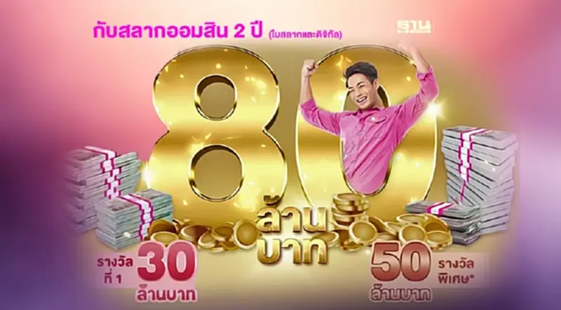 ออมสินออก "สลากออมสินพิเศษ 2 ปี" ลุ้นรางวัลรวม 80 ล้าน ออมสินออก "สลากออมสินพิเศษ 2 ปี" ลุ้นรางวัลรวม 80 ล้าน