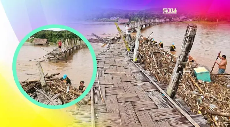 ประมวลภาพความเสียหาย “สะพานซูตองเป้” หลังฝนถล่ม น้ำป่าซัดพัง