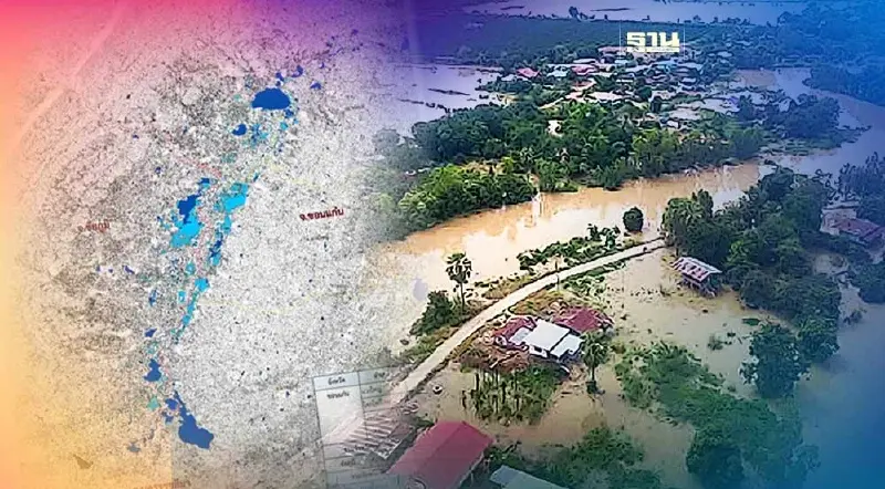 เปิดพื้นที่น้ำท่วมในหลายจังหวัด ผ่านภาพถ่ายดาวเทียม Cosmo-SkyMed-1