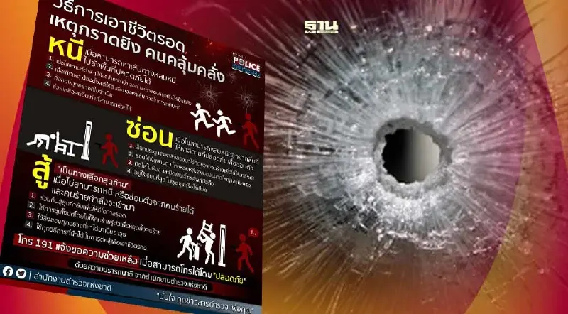 ตำรวจแนะวิธีเอาตัวรอดจากเหตุกราดยิง -คลุ้มคลั่ง