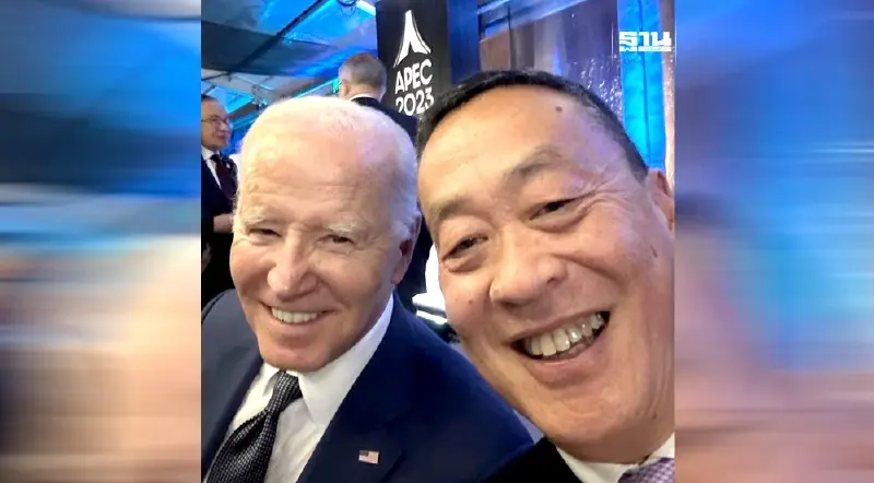 "เศรษฐา" ทวิตภาพเซลฟี่กับ "โจ ไบเดน" ในงานเลี้ยงอาหารค่ำผู้นำเอเปค 