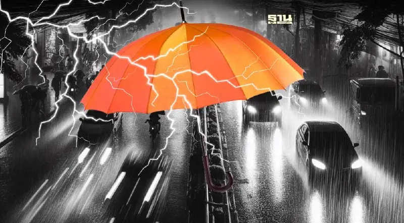 กรมอุตุฯ เตือนฝนตกหนักถึงหนักมาก "ภาคกลาง ใต้ กทม." 60-70% ของพื้นที่