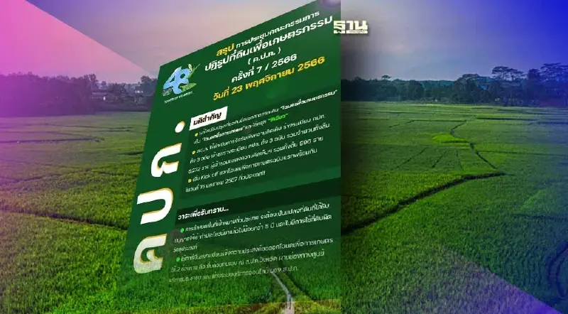 สรุปมติ คปก. เปลี่ยน ส.ป.ก.4-01 เป็นโฉนดเพื่อการเกษตร เริ่ม 15 ม.ค.67