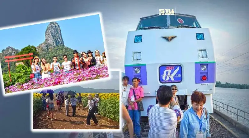 ปักหมุดเที่ยวลพบุรี นั่งรถไฟลอยน้ำ   ชมทุ่งทานตะวัน-เบญจมาศ
