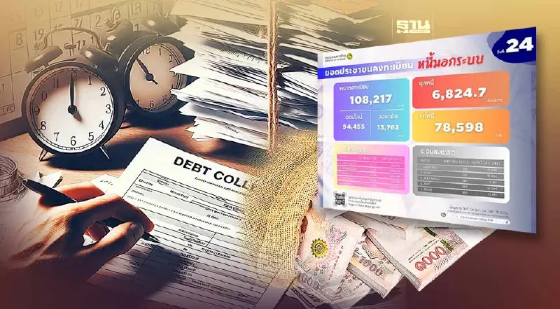 มท. เผยลงทะเบียนหนี้นอกระบบ 24 วัน  108,217 ราย มูลหนี้ 6,824 ล้านบาท