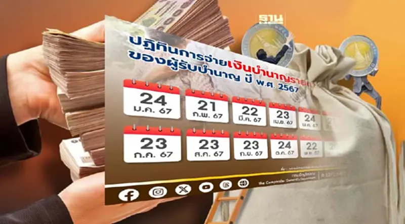 ปฏิทิน จ่ายเงินบำนาญปี 2567 กรมบัญชีกลาง กางแผนโอนเงิน ปฏิทิน จ่ายเงินบำนาญปี 2567 กรมบัญชีกลาง กางแผนโอนเงิน