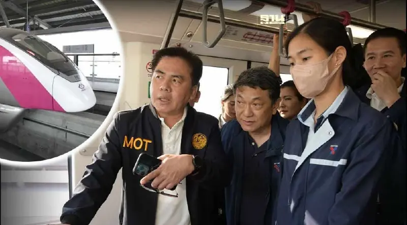 "สุรพงษ์" ลงพื้นที่ทดสอบระบบรถไฟฟ้าสีชมพู ก่อนเปิดให้ ปชช.ทดลองใช้บริการ