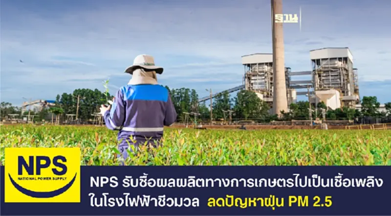 NPS รับซื้อผลผลิตการเกษตรเป็นเชื้อเพลิงโรงไฟฟ้าชีวมวล ลดปัญหาฝุ่น PM 2.5 NPS รับซื้อผลผลิตการเกษตรเป็นเชื้อเพลิงโรงไฟฟ้าชีวมวล ลดปัญหาฝุ่น PM 2.5