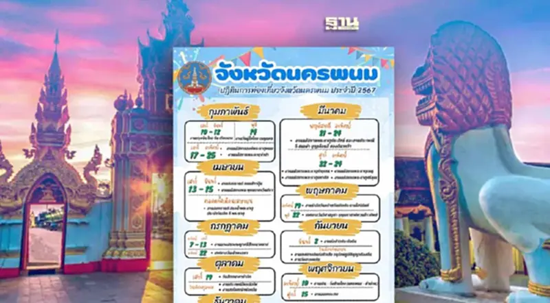 นครพนม เปิดปฏิทินท่องเที่ยวประจำปี 2567 มีกิจกรรมต่อเนื่องคลิกด่วน นครพนม เปิดปฏิทินท่องเที่ยวประจำปี 2567 มีกิจกรรมต่อเนื่องคลิกด่วน