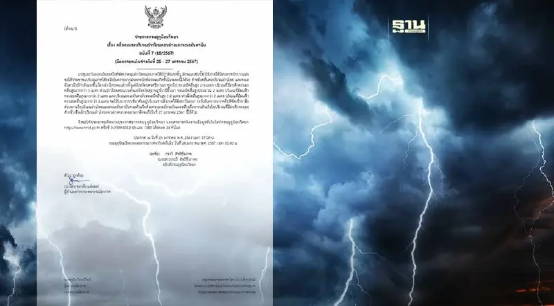 ประกาศกรมอุตุฯ ฉบับ 7 อ่าวไทยตอนล่าง-ทะเลอันดามัน คลื่นลมแรง