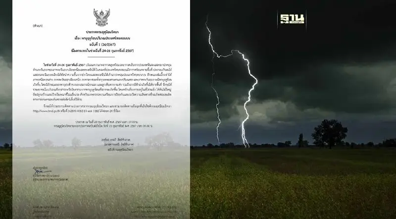 ไทยตอนบนรับมือ"พายุฤดูร้อน" 24-26 ก.พ.นี้